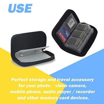 SD Card Holder,SD Card Case,Memory Card Case - 24 Slots Fits up to SD x 18,CF x 4 - for Storage and Travel，SHOOTING (Grey)
