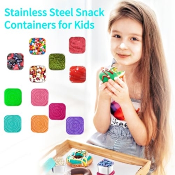 HTEVW 6Pack 6oz Stainless Steel Snack Containers for Kids