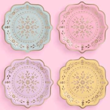 xo, Fetti Pastel China Plates - Elegant Disposable Tableware