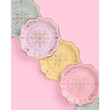 xo, Fetti Pastel China Plates - Elegant Disposable Tableware