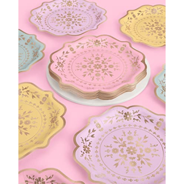 xo, Fetti Pastel China Plates - Elegant Disposable Tableware