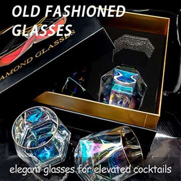 Diamond Whiskey Glasses Set for Elegant Cocktail Drinking