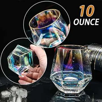 Diamond Whiskey Glasses Set for Elegant Cocktail Drinking
