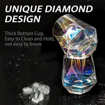 Diamond Whiskey Glasses Set for Elegant Cocktail Drinking