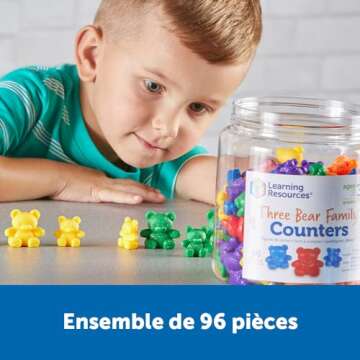 Learning Resources Three Bear Family Counters - 96 Pieces. Ages 3+ Preschool Learning Toys, Counting...