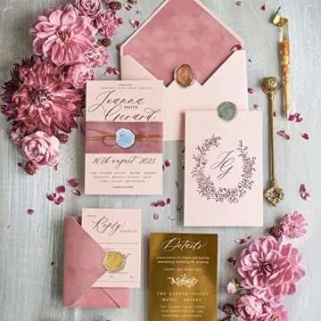 Stylish Wedding Wax Seal Stickers - 108 Unique Designs