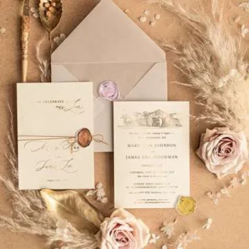 Stylish Wedding Wax Seal Stickers - 108 Unique Designs