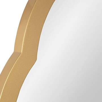 Kate and Laurel Eileen Framed Arch Mirror, 20" x 30", Gold, Modern Arched Bathroom Vanity Mirror