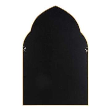 Kate and Laurel Eileen Framed Arch Mirror, 20" x 30", Gold, Modern Arched Bathroom Vanity Mirror