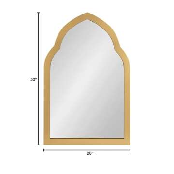 Kate and Laurel Eileen Framed Arch Mirror, 20" x 30", Gold, Modern Arched Bathroom Vanity Mirror
