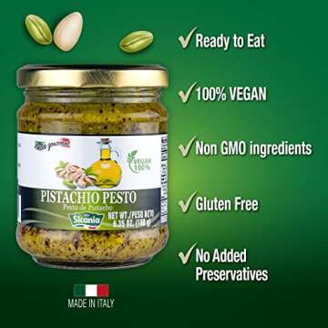 SICANIA Pistachio Pesto Sauce, Savor the Taste of Sicily with Our Healthy, Palm Oil-Free Recipe - Re...