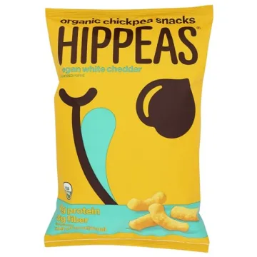 Hippeas Organic Chickpea Puffs - Delicious Vegan White Cheddar Snack, 10oz Family Size, Crunchy Plan...