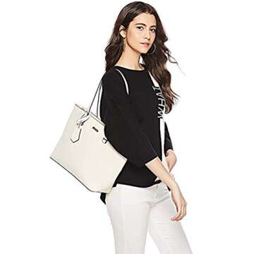 Elimpaul Women Fashion Handbags Tote Bag Shoulder Bag Top Handle Satchel Purse Set 4Pcs, Beige, Medium