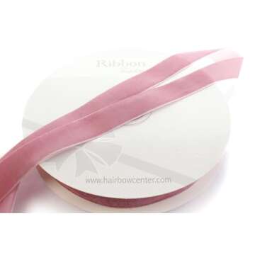 1" Velvet Ribbon Dusty Rose 5 Yards HairBow Center