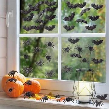 OZIO 200 Pcs Mini Spiders Bats for Halloween Fun