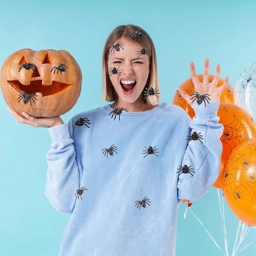 OZIO 200 Pcs Mini Spiders Bats for Halloween Fun