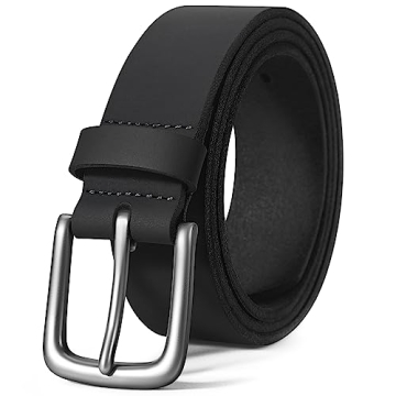 VATAN Men's Genuine Leather Casual Every Day Jeans Belts, Handmade Men Leather Belt with Gift Box (A...