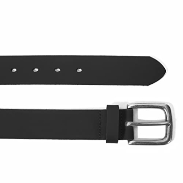 VATAN Men's Genuine Leather Casual Every Day Jeans Belts, Handmade Men Leather Belt with Gift Box (A-Black, 30 (Waist 28))