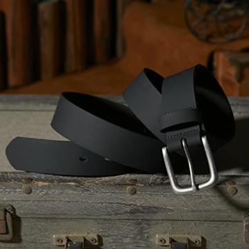 VATAN Men's Genuine Leather Casual Every Day Jeans Belts, Handmade Men Leather Belt with Gift Box (A-Black, 30 (Waist 28))