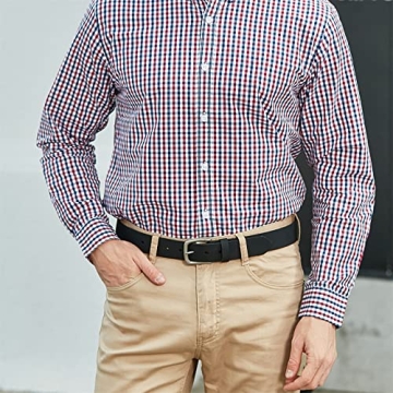 VATAN Men's Genuine Leather Casual Every Day Jeans Belts, Handmade Men Leather Belt with Gift Box (A-Black, 30 (Waist 28))