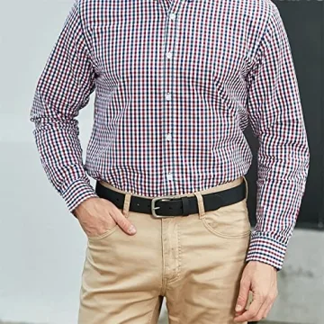 VATAN Men's Genuine Leather Casual Every Day Jeans Belts, Handmade Men Leather Belt with Gift Box (A-Black, 30 (Waist 28))