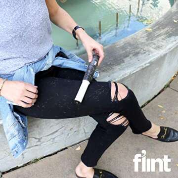 Stylish Flint Retractable Lint Roller - Travel Ready!