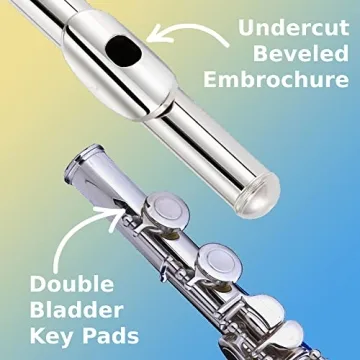 Mendini Closed Hole C Flute for Beginners - Elegant 16-Key Set