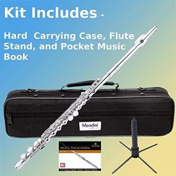 Mendini Closed Hole C Flute for Beginners - Elegant 16-Key Set