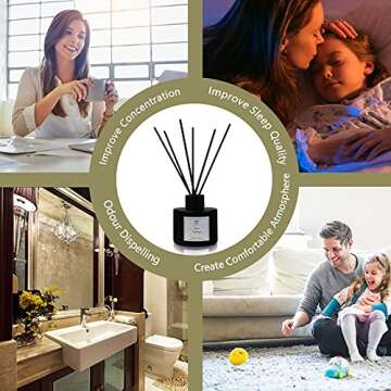 aromall Reed Diffuser Set/Nectarina, Rose & Vanilla Scent Notes/Essential Oil 3.38oz(100ml) / 1 Pack/Great Aromatherapy Gift for Mom, Dad, Grandma or Aunt