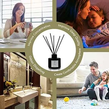 aromall Reed Diffuser Set/Nectarina, Rose & Vanilla Scent Notes/Essential Oil 3.38oz(100ml) / 1 Pack/Great Aromatherapy Gift for Mom, Dad, Grandma or Aunt