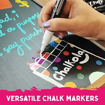 Fine Tip White Chalk Markers - Versatile 4 Pack for All Surfaces