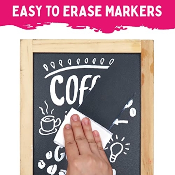 Fine Tip White Chalk Markers - Versatile 4 Pack for All Surfaces