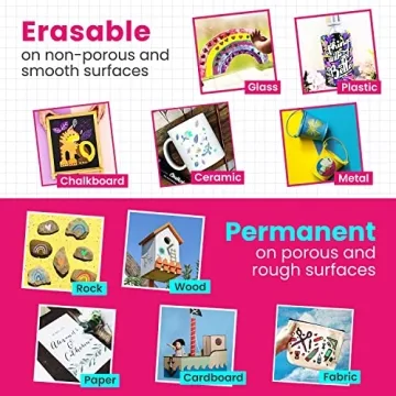 Fine Tip White Chalk Markers - Versatile 4 Pack for All Surfaces