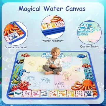 Water Doodle Mat for Kids, Mess-Free Fun for Ages 3-8