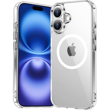 Temdan for iPhone 16 Case Clear, [Compatible with Magsafe][Anti-Yellowing][Military-Grade Protection...