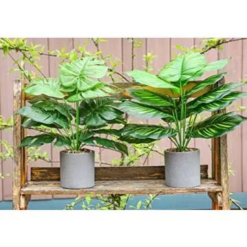 WUKOKU 16" Fake Plants - Indoor Sage Green Decor