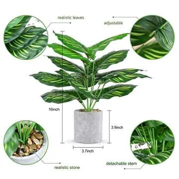 WUKOKU 16" Fake Plants - Indoor Sage Green Decor