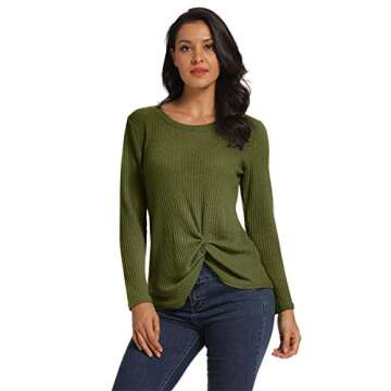 Stylish INFINILLA Women's Long Sleeve Twist Knot Sweater