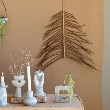 Bloomingville Marble Taper, Beige Candle Holder (AH1680)