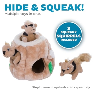 Interactive Hide A Squirrel Plush Dog Toy Puzzle