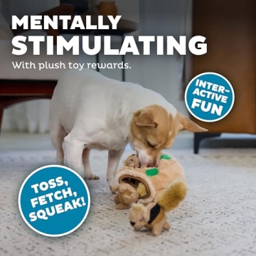 Interactive Hide A Squirrel Plush Dog Toy Puzzle