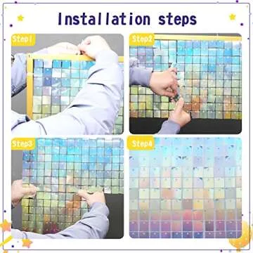Wokceer Sequin Shimmer Wall Backdrop 24 Panels Christmas Thanksgiving Sequin Backdrops for Party Decorations Birthday Wedding & Engagement Anniversary Iridescent Home Decor