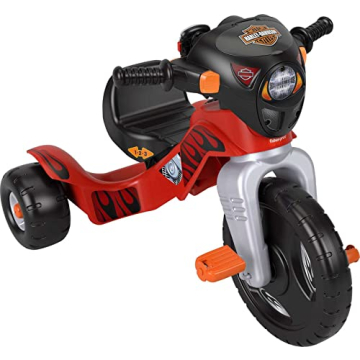 Fisher-Price Toddler Tricycle Harley-Davidson Lights & Sounds Trike, Toy Bike with Adjustable Seat &...