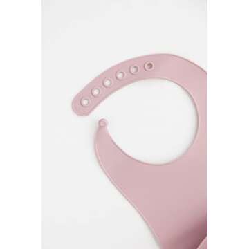 Stylish Mauve Silicone Baby Bib - Adjustable & Easy Clean