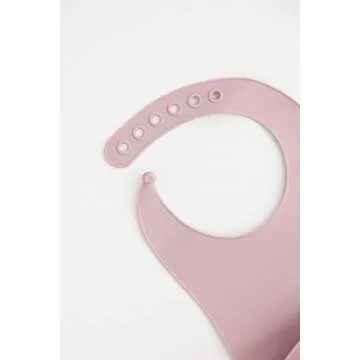 Stylish Mauve Silicone Baby Bib - Adjustable & Easy Clean