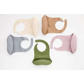 Stylish Mauve Silicone Baby Bib - Adjustable & Easy Clean