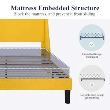 Stylish Allewie Queen Bed Frame with Upholstered Headboard