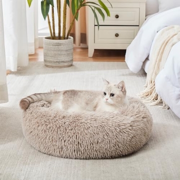 Calming Dog & Cat Bed - Cozy Faux Fur Donut Design
