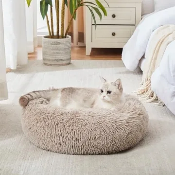 Calming Dog & Cat Bed - Cozy Faux Fur Donut Design