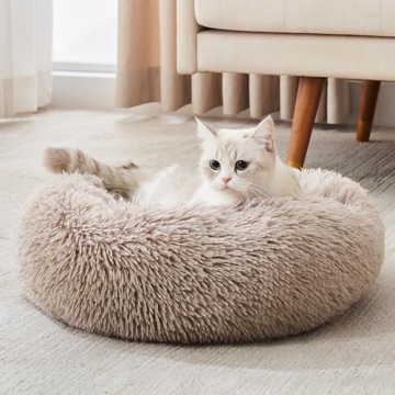 Calming Dog & Cat Bed - Cozy Faux Fur Donut Design